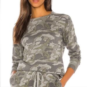 Monrow Gray Knit camo Sweater